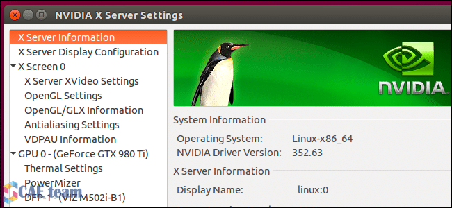 احصل على تعريفات الاخيرة لاغلب كروت شاشة في منصة ubuntu 1